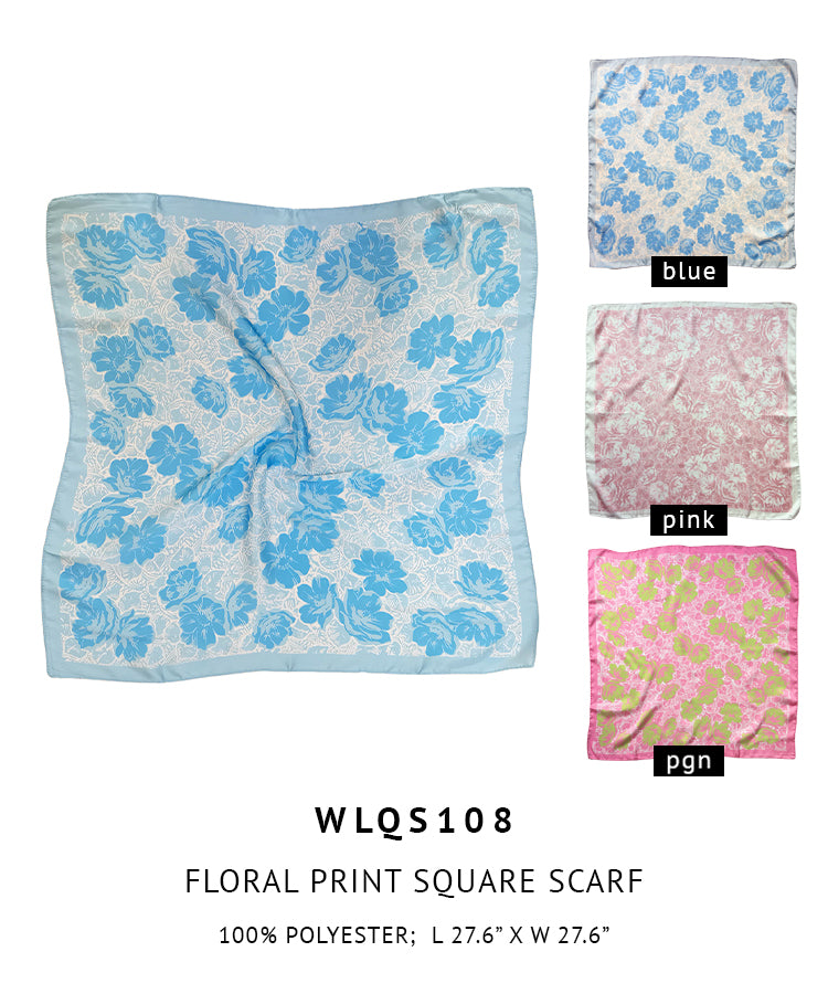 Floral Print Square Scarf