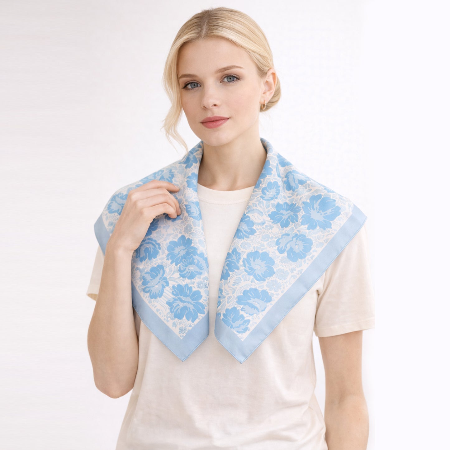 Floral Print Square Scarf