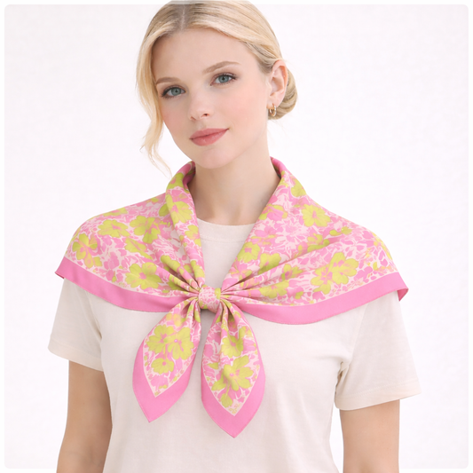 Floral Print Square Scarf