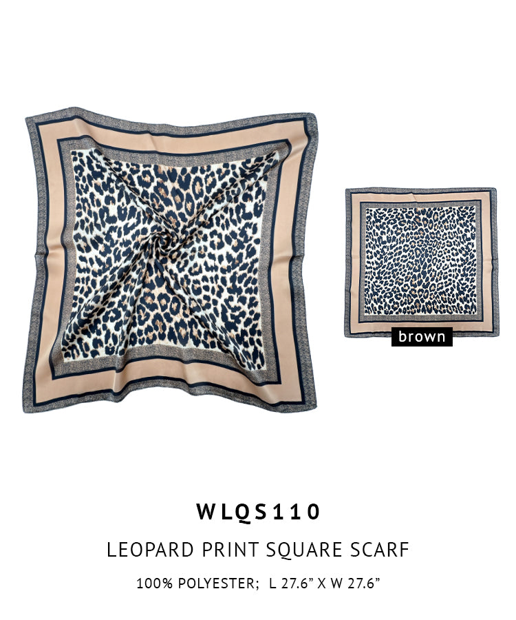 Leopard Print Square Scarf