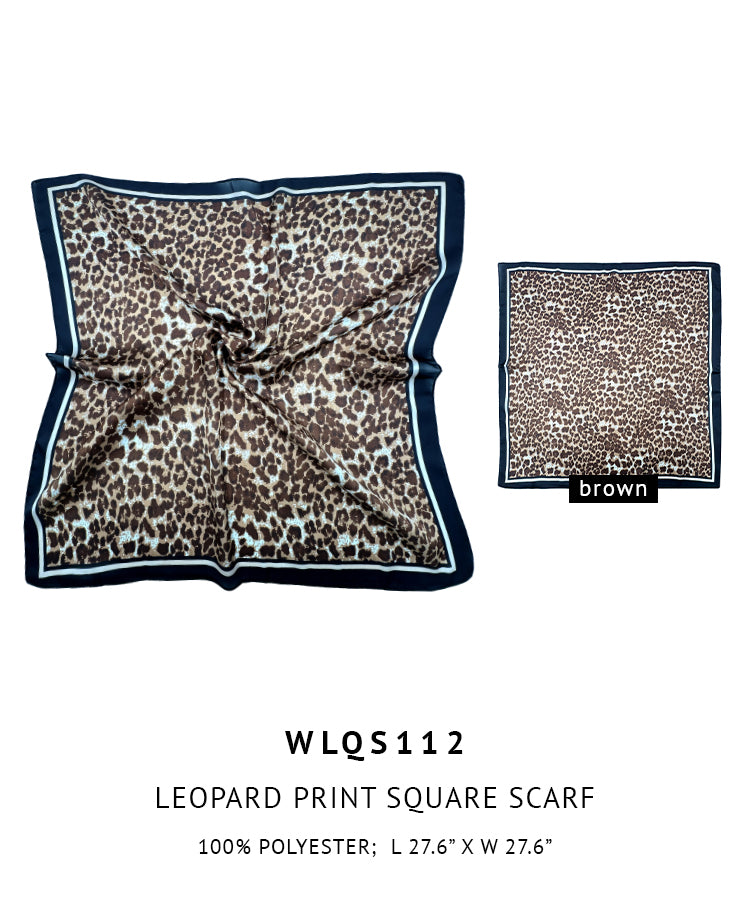 Leopard Print Square Scarf