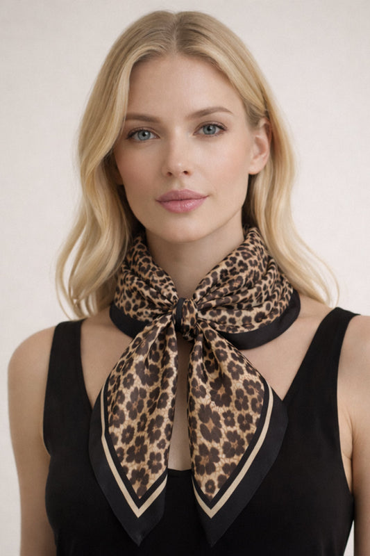 Leopard Print Square Scarf