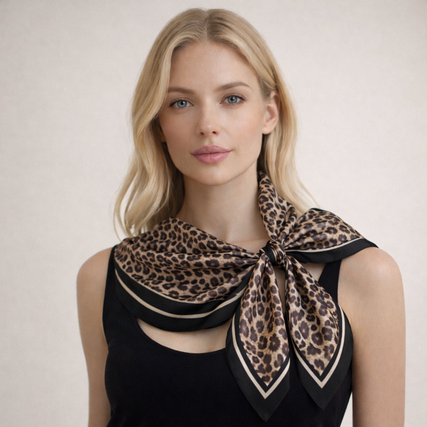 Leopard Print Square Scarf