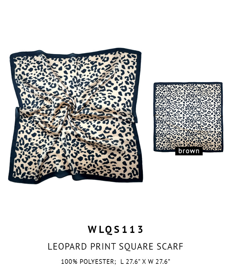 Leopard Print Square Scarf