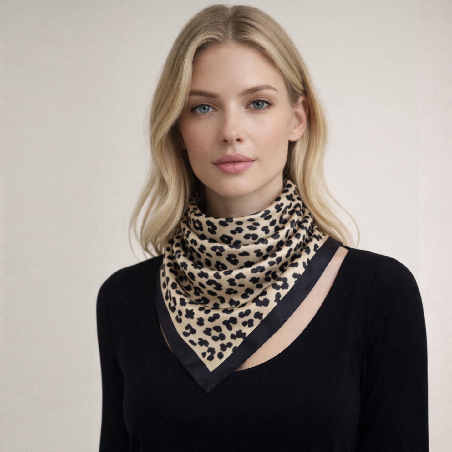 Leopard Print Square Scarf