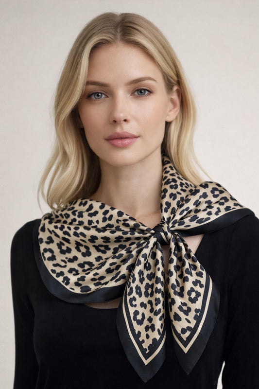 Leopard Print Square Scarf