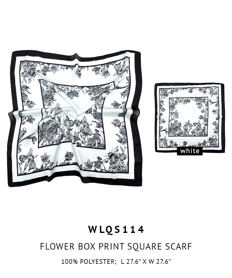 Flower Box Print Square Scarf