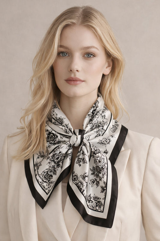 Flower Box Print Square Scarf