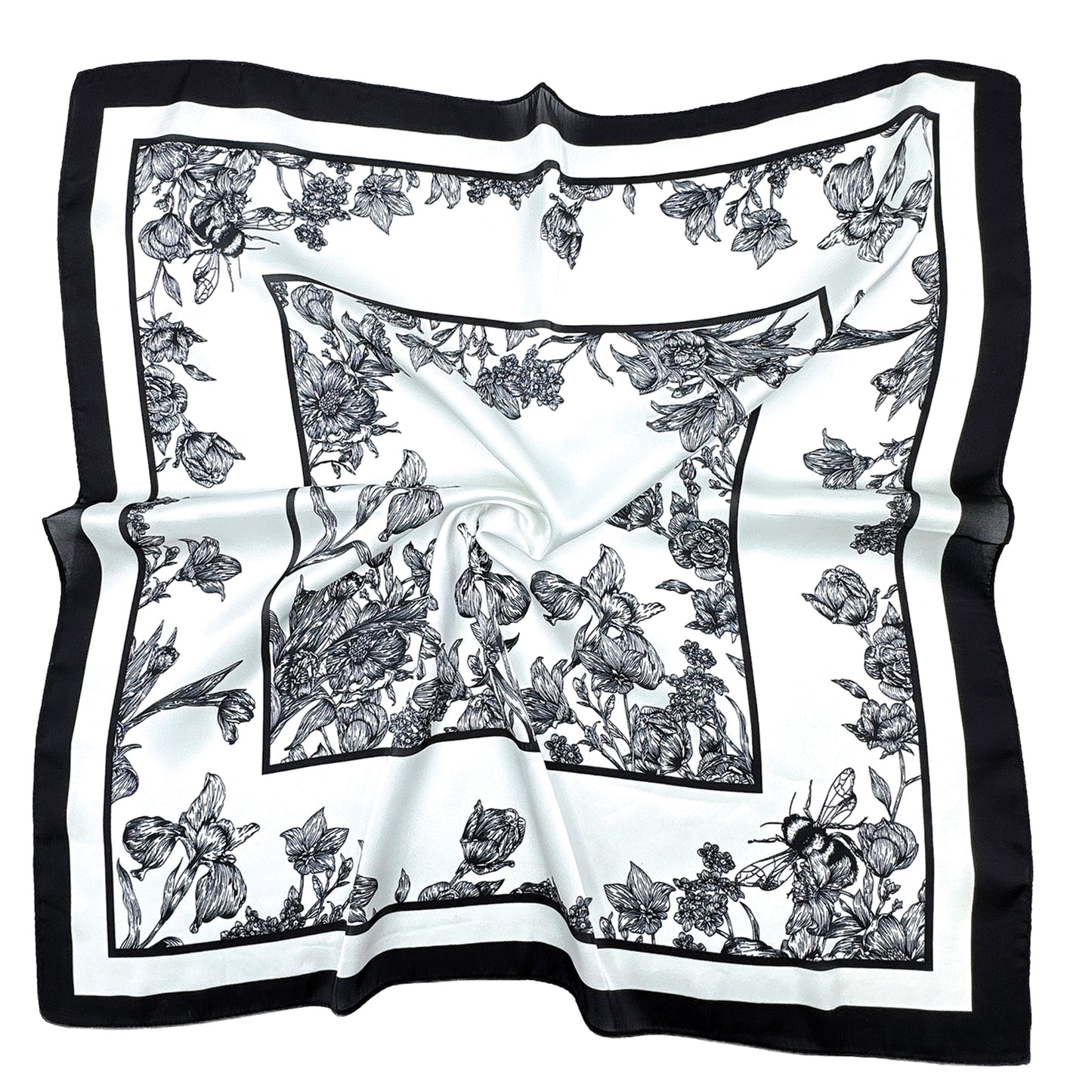 Flower Box Print Square Scarf