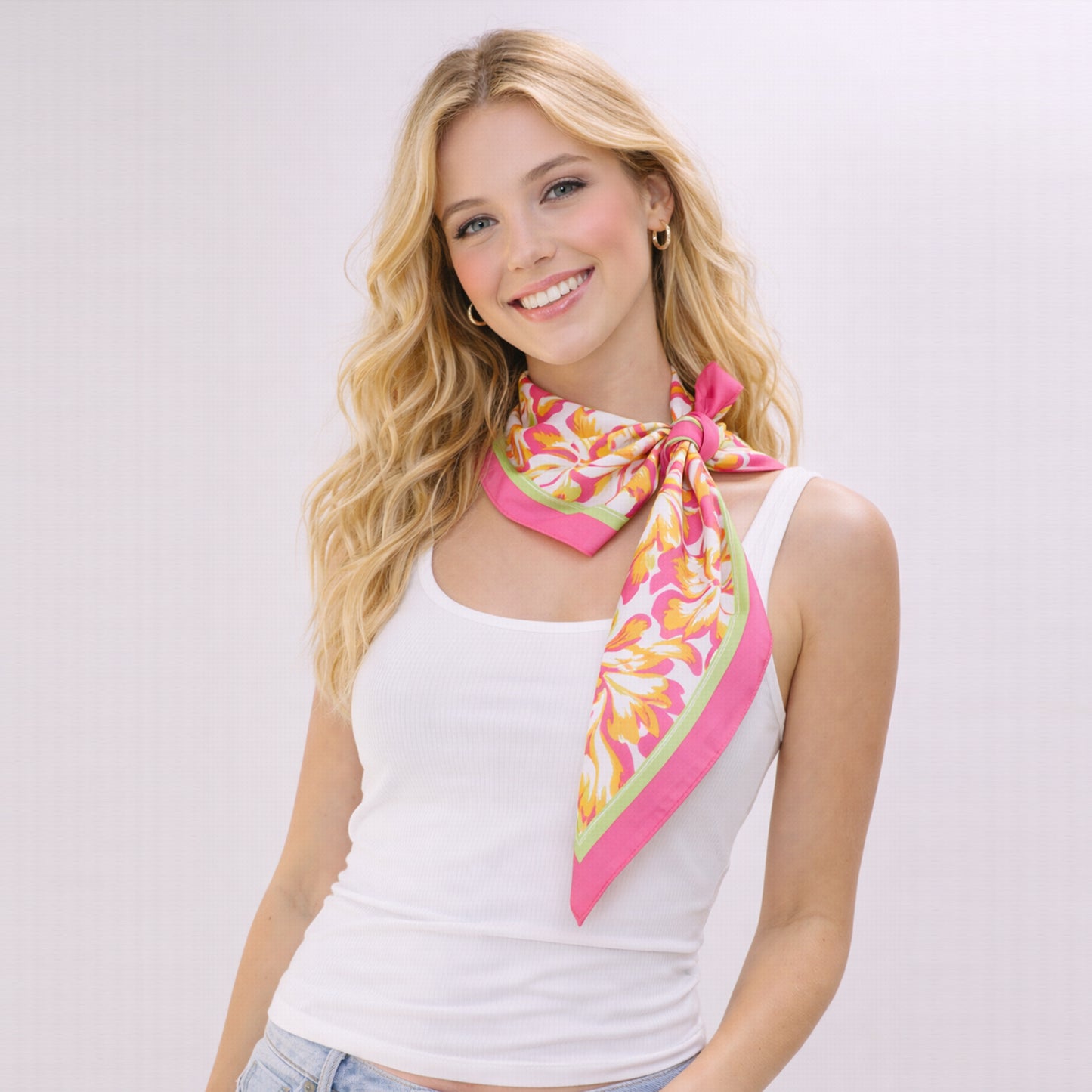 Hawaiian Print Square Scarf