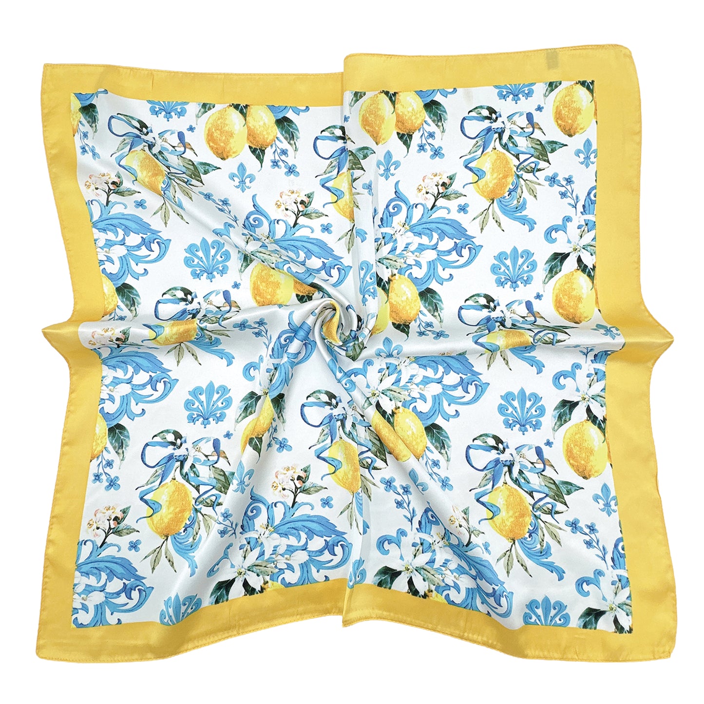 Lemon Print Square Scarf