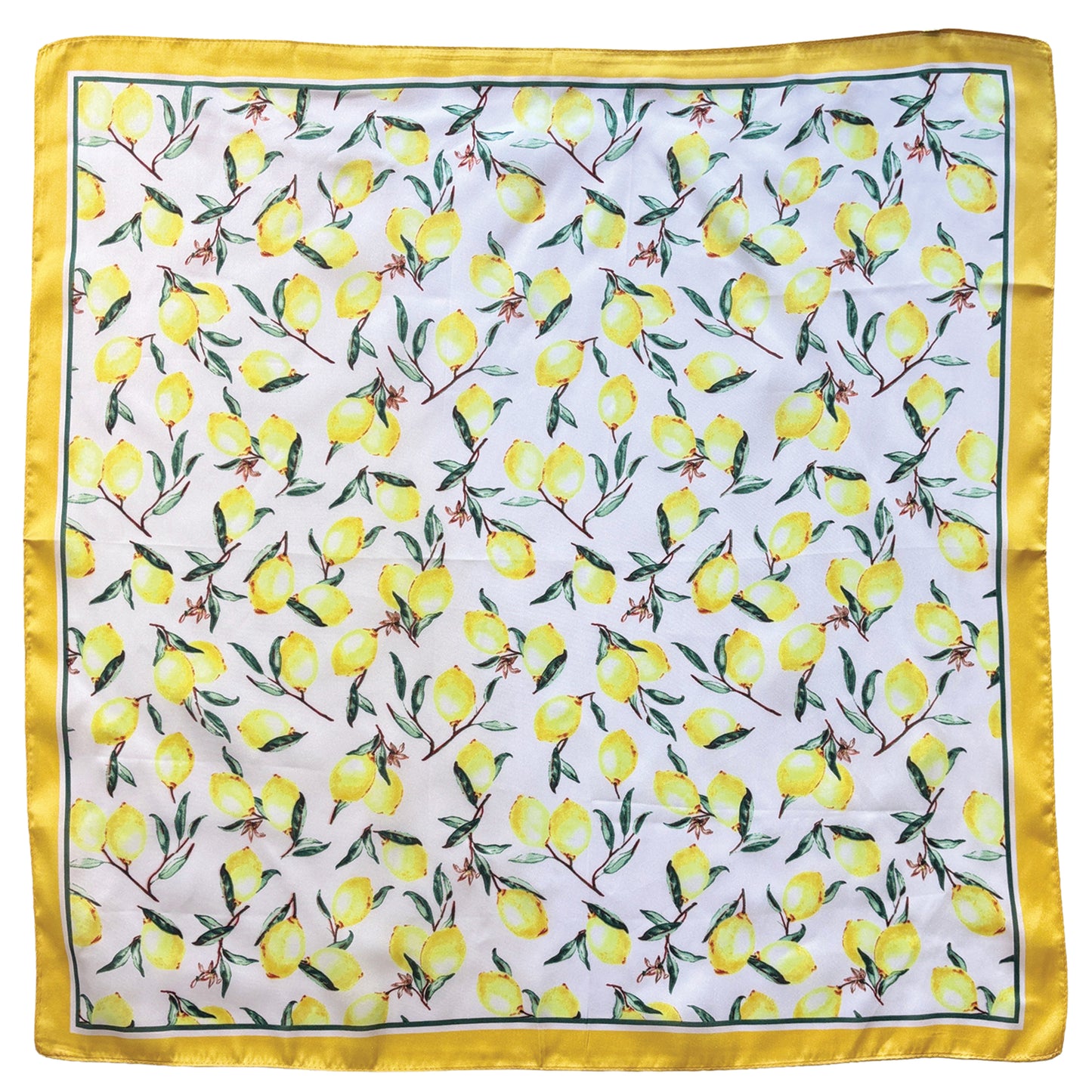 Lemon Print Square Scarf