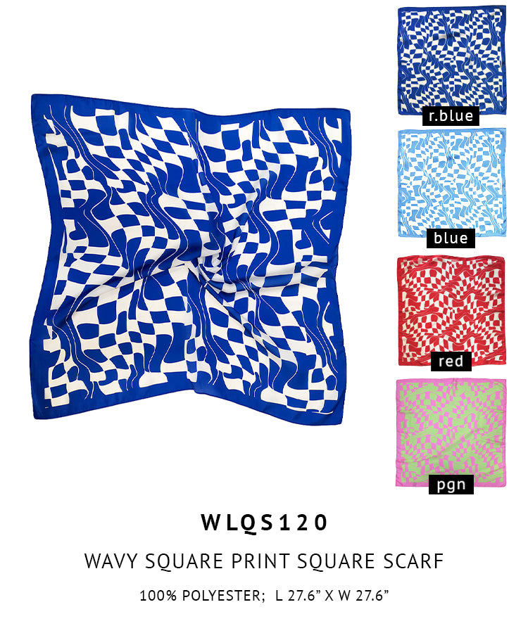 Wavy Square Print Square Scarf
