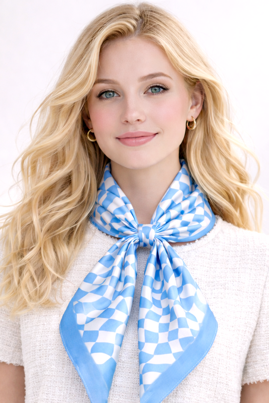 Wavy Square Print Square Scarf