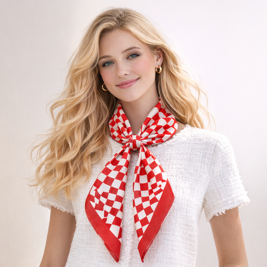Wavy Square Print Square Scarf