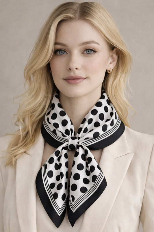 Polka Dot Print Square Scarf