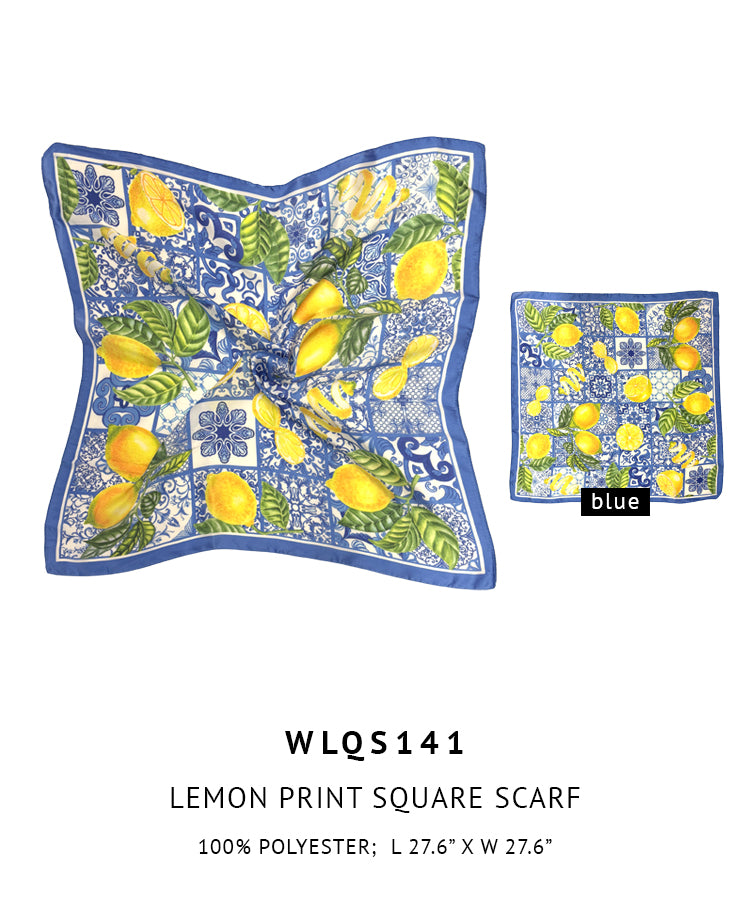Lemon Print Square Scarf