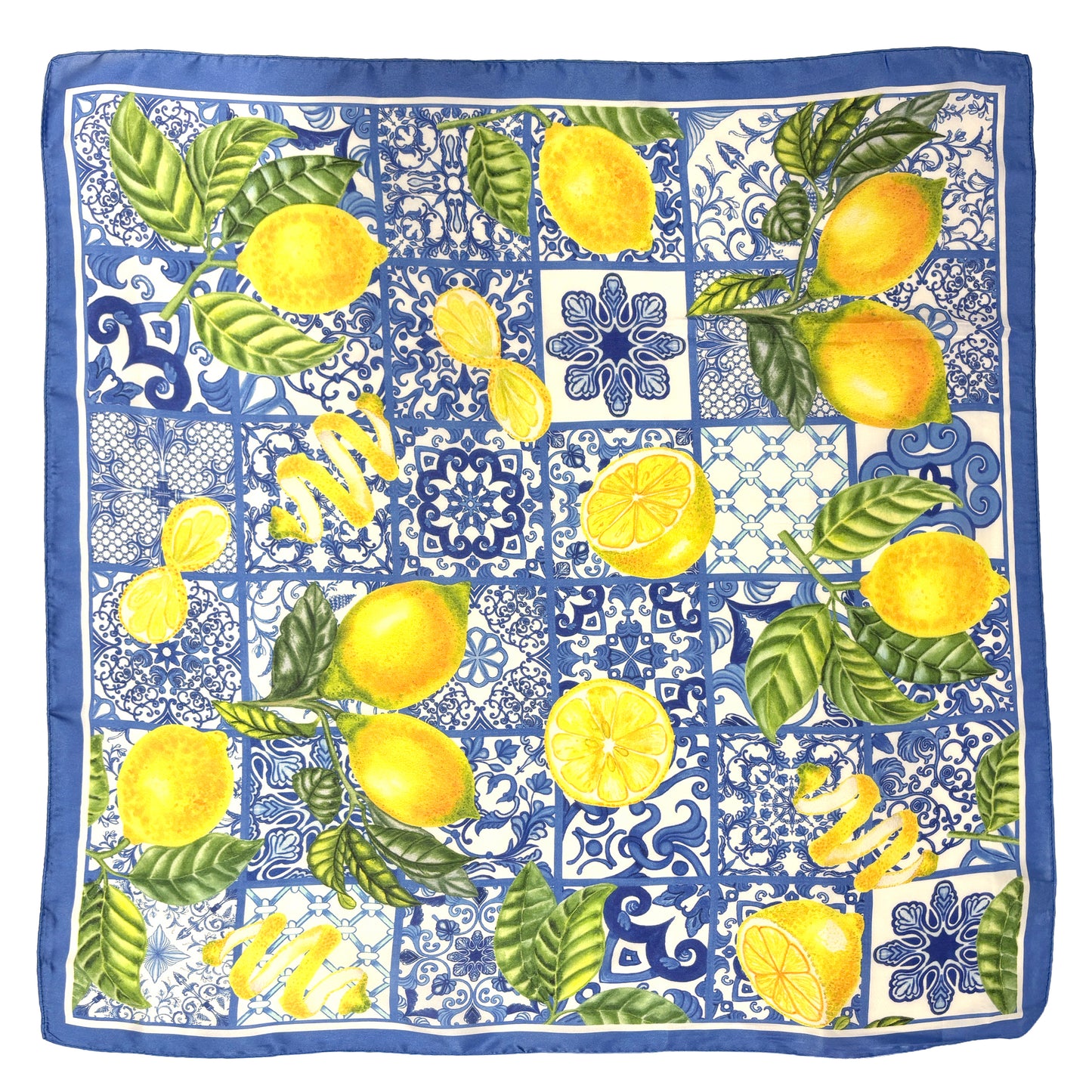 Lemon Print Square Scarf