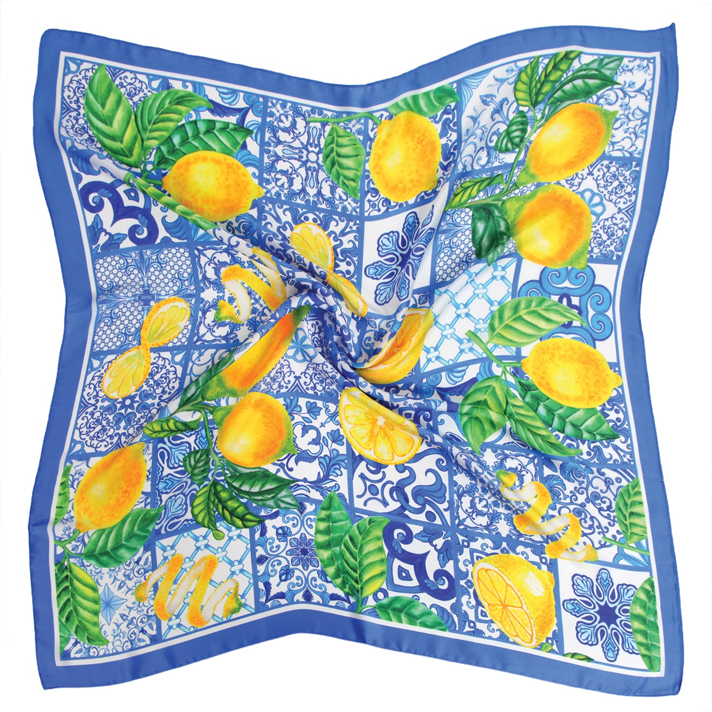 Lemon Print Square Scarf