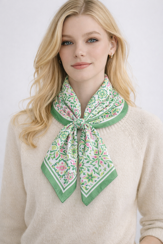 Tile Print Square Scarf