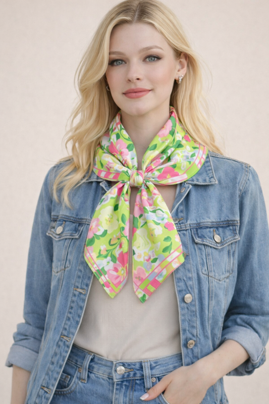 Floral Print Square Scarf
