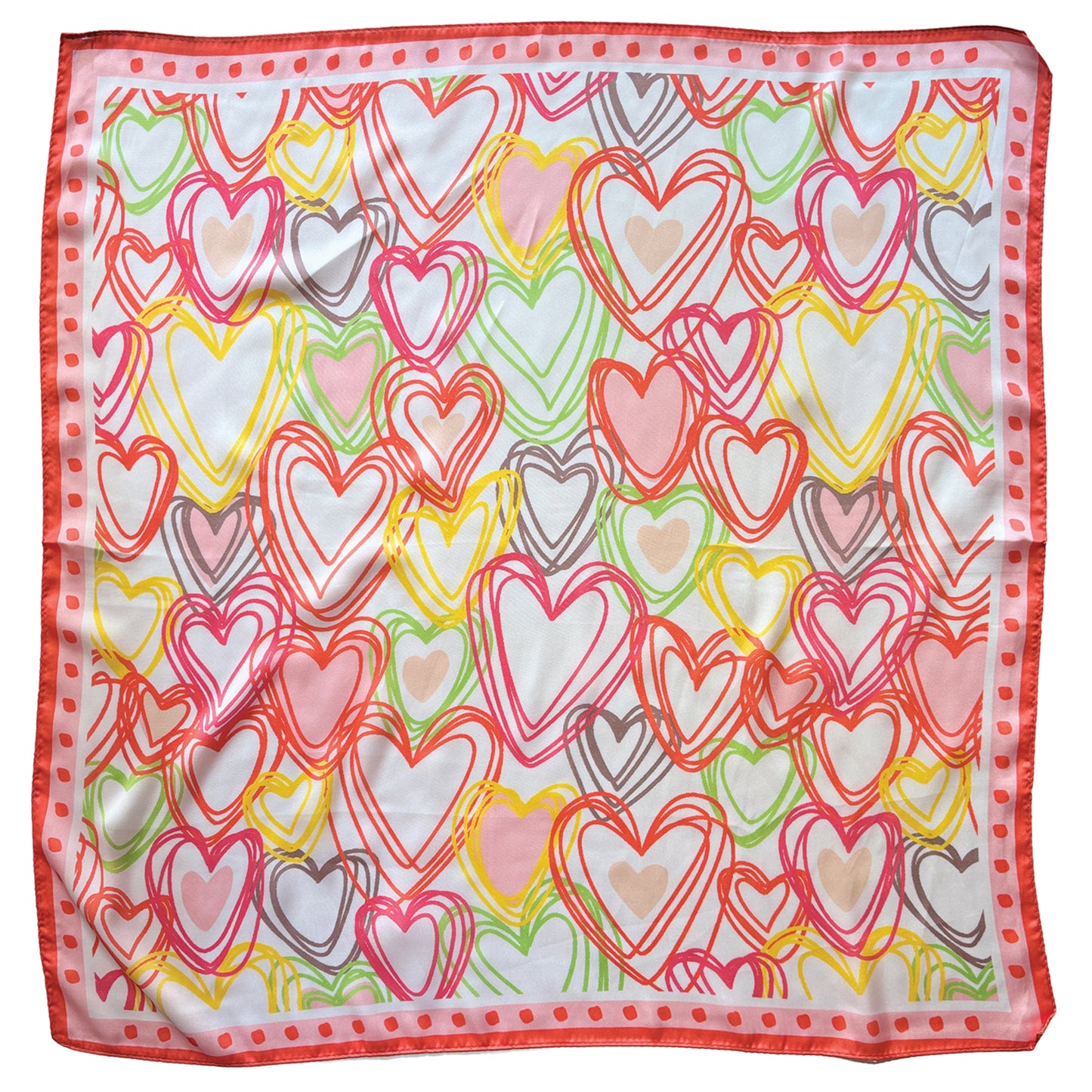 Heart Print Square Scarf
