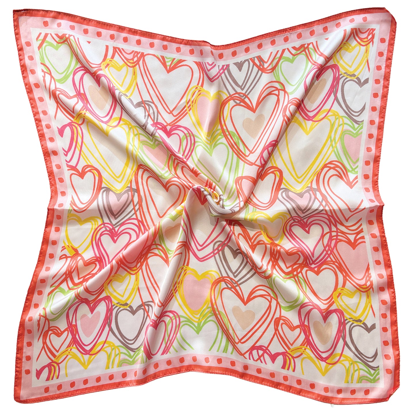 Heart Print Square Scarf