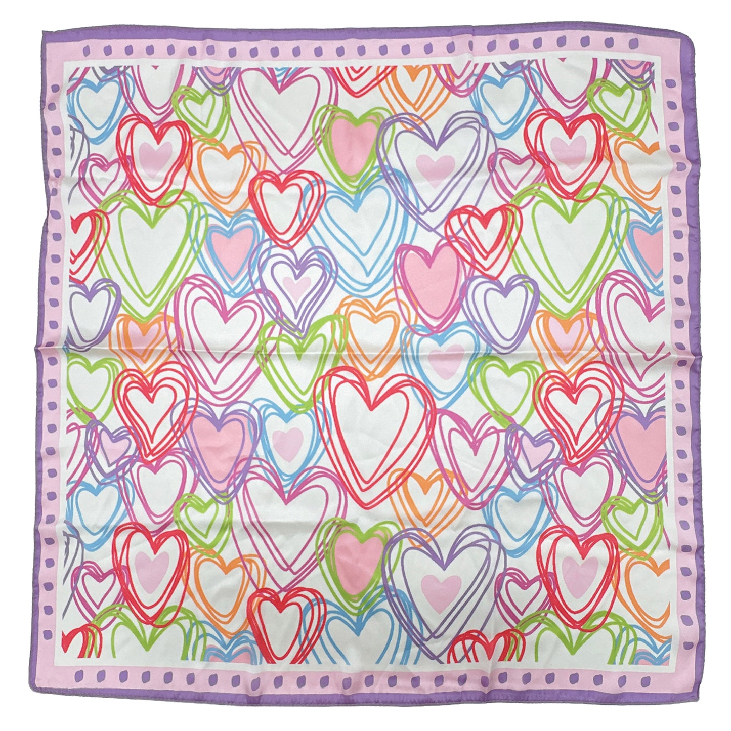 Heart Print Square Scarf