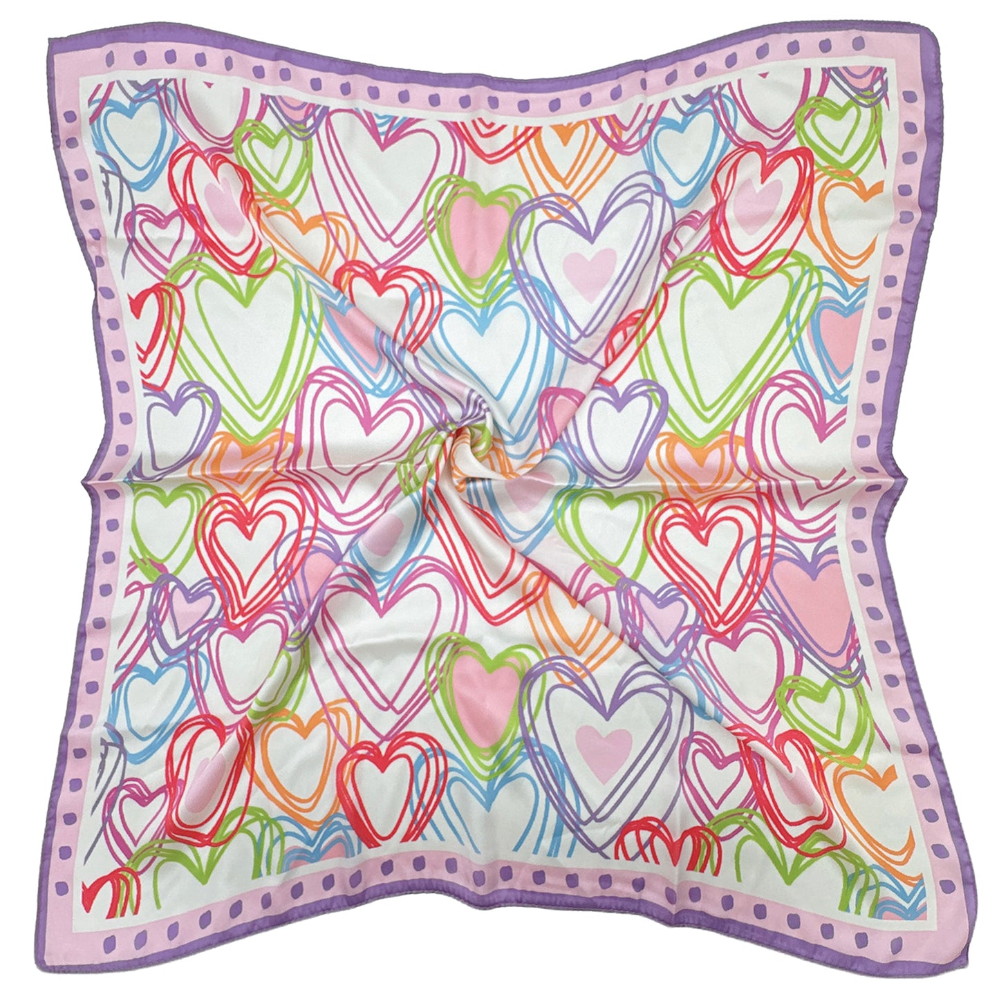 Heart Print Square Scarf