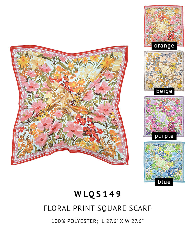 Floral Print Square Scarf