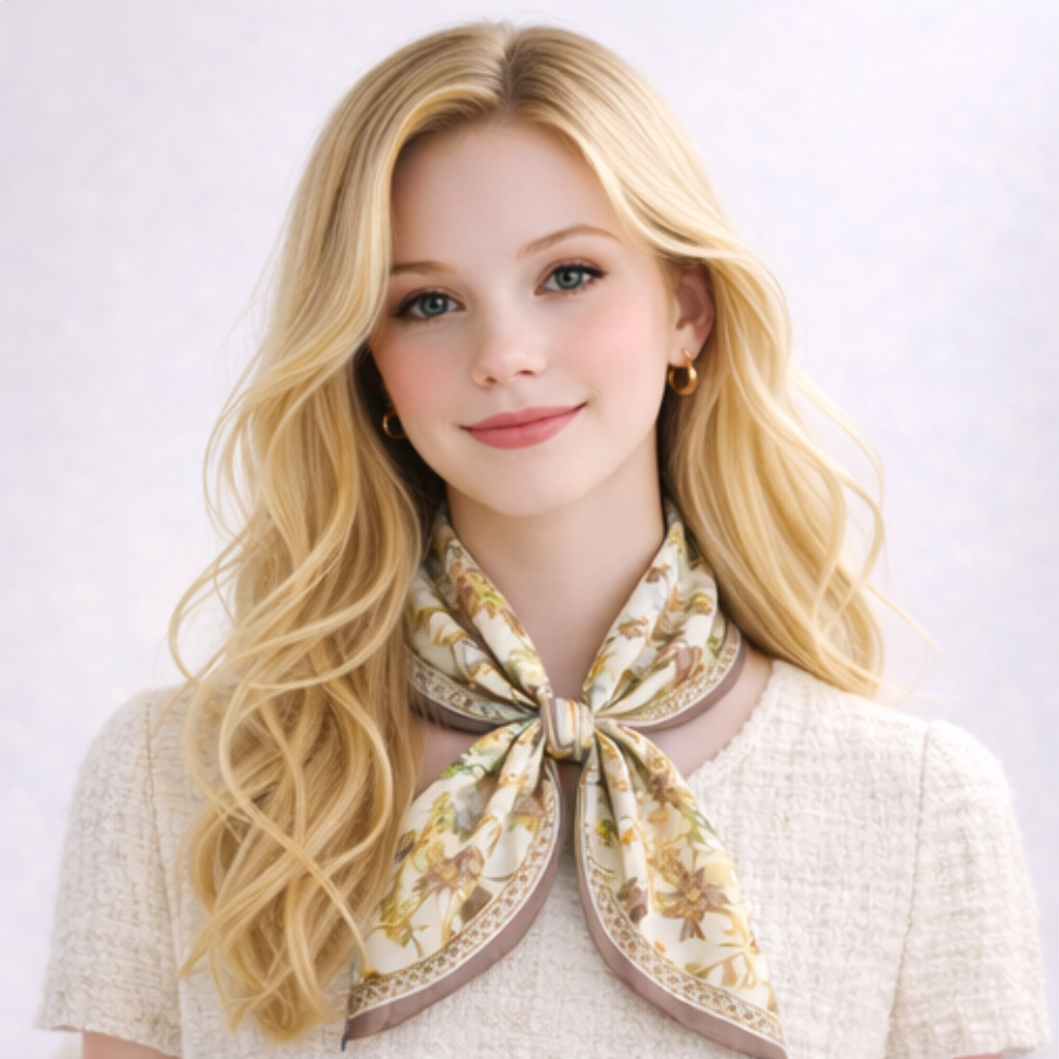 Floral Print Square Scarf