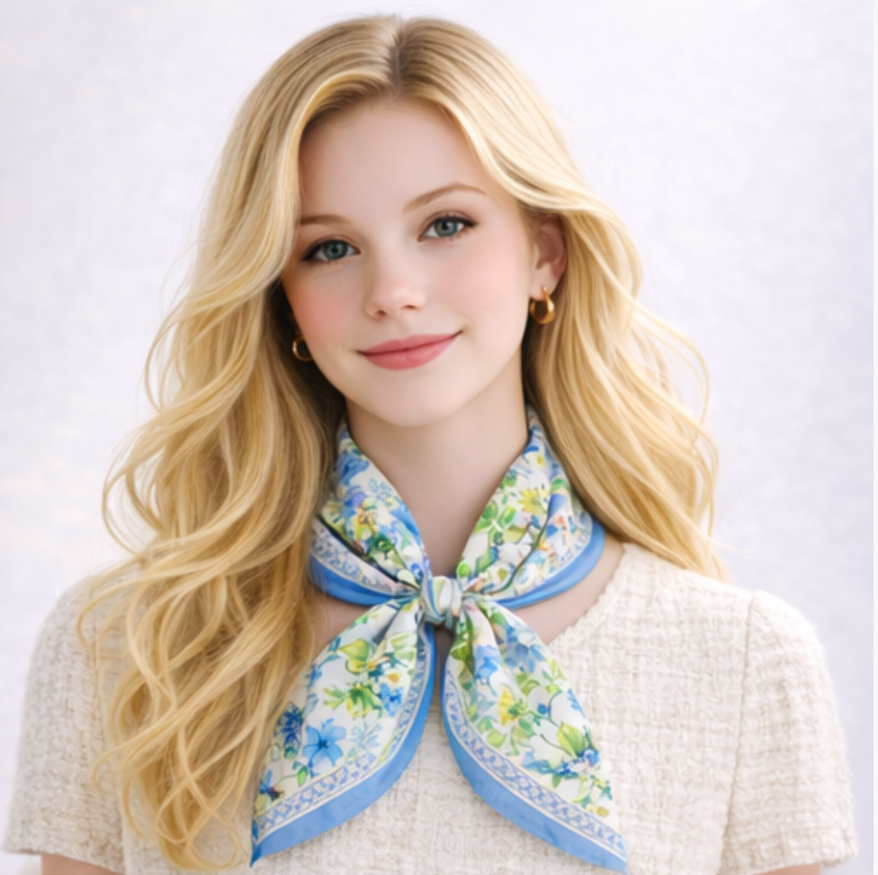 Floral Print Square Scarf