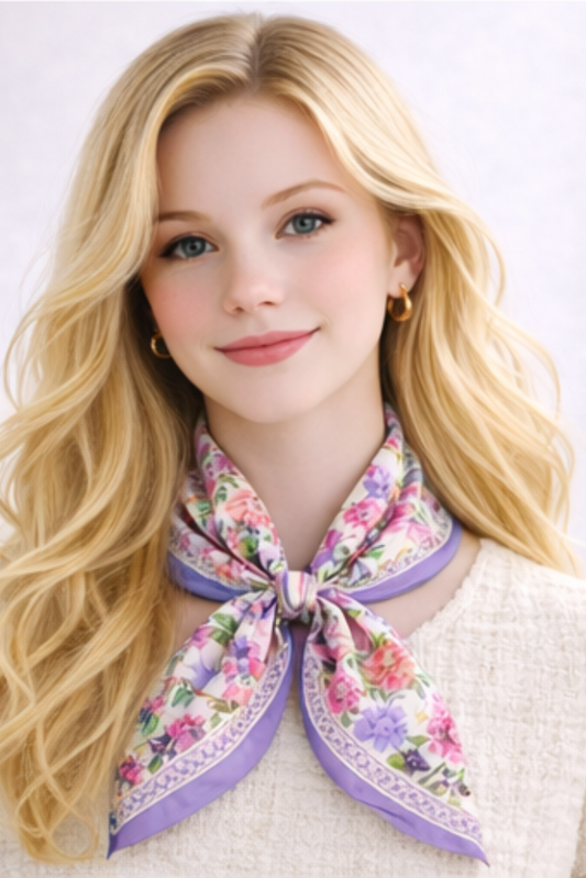 Floral Print Square Scarf