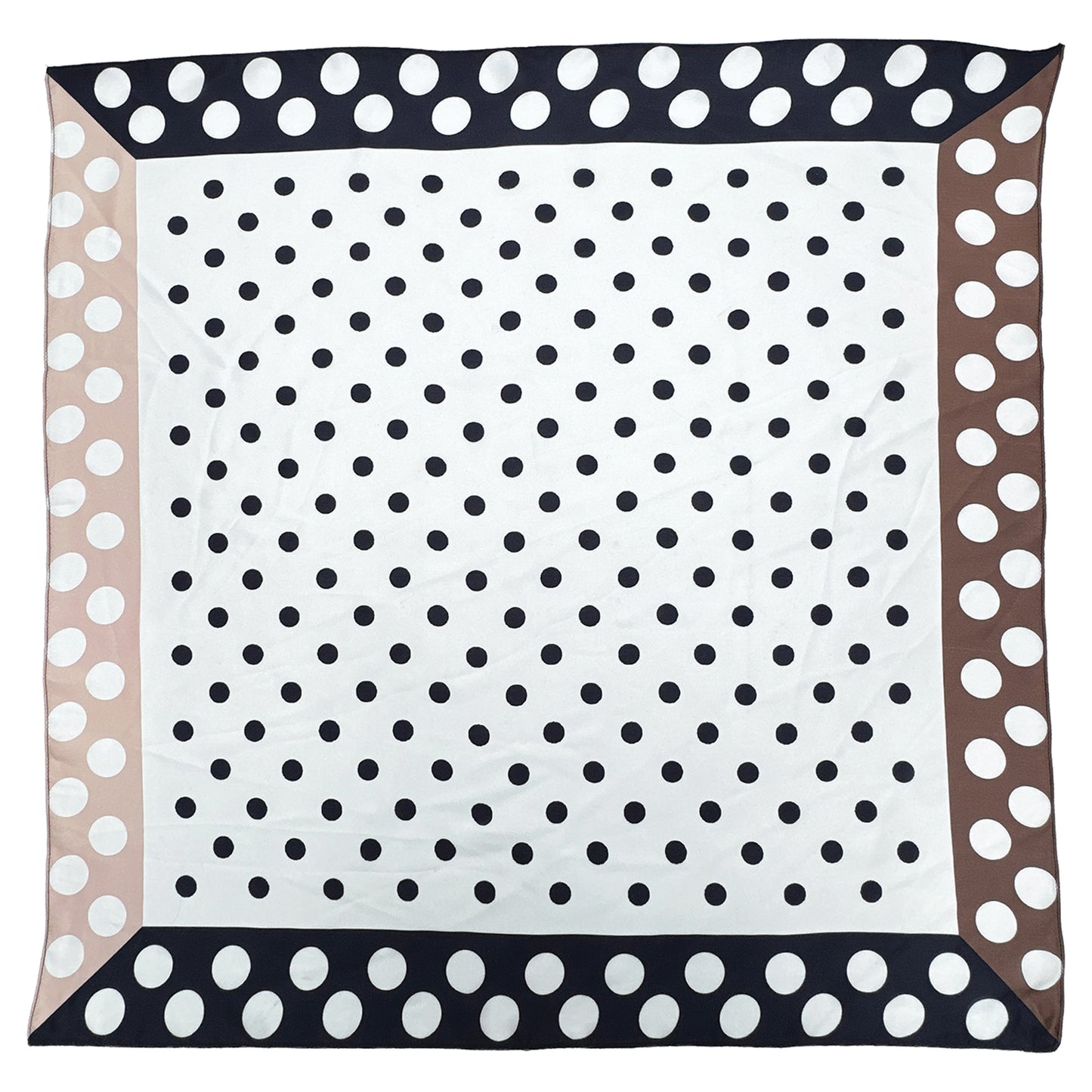 Polka Dot Border Print Square Scarf
