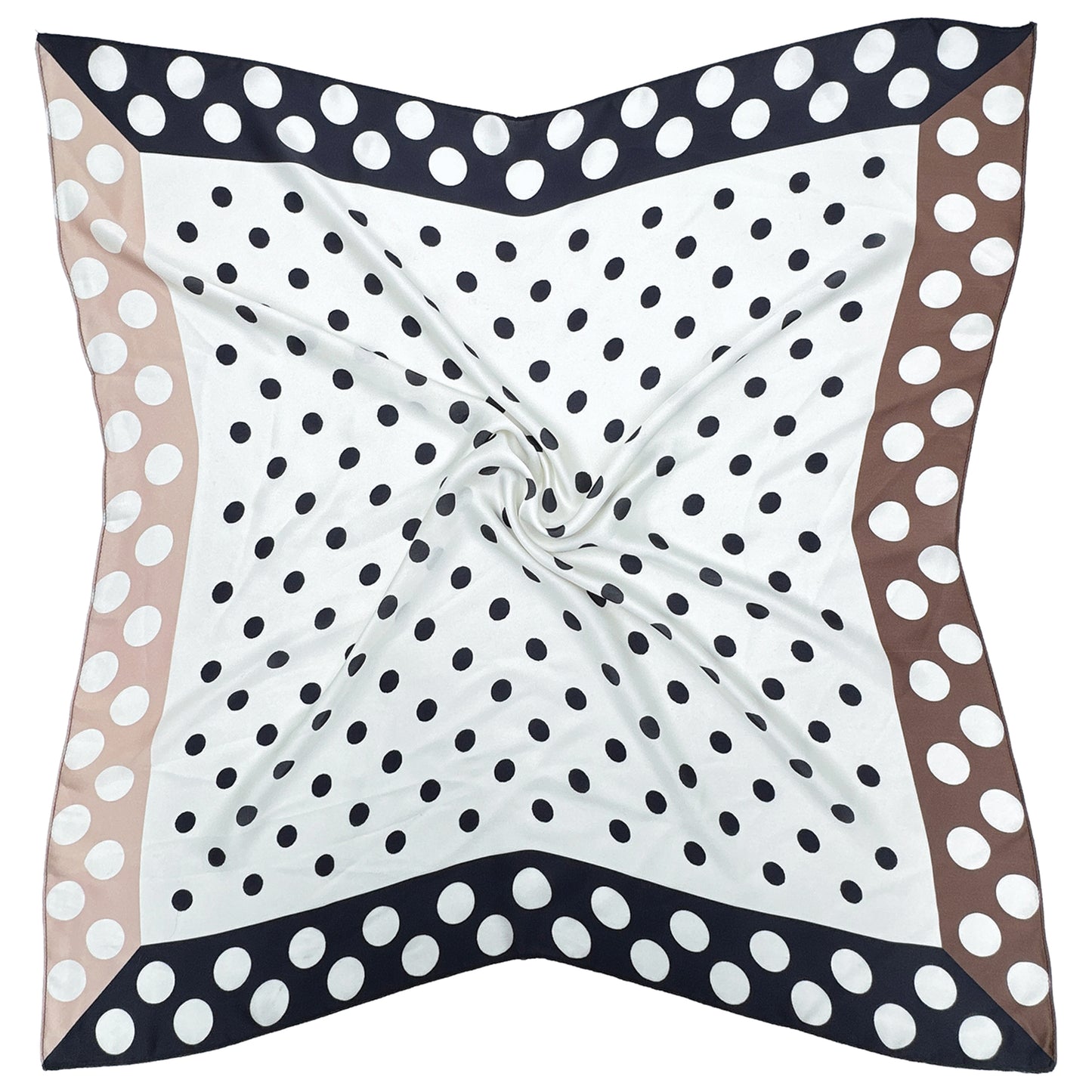 Polka Dot Border Print Square Scarf