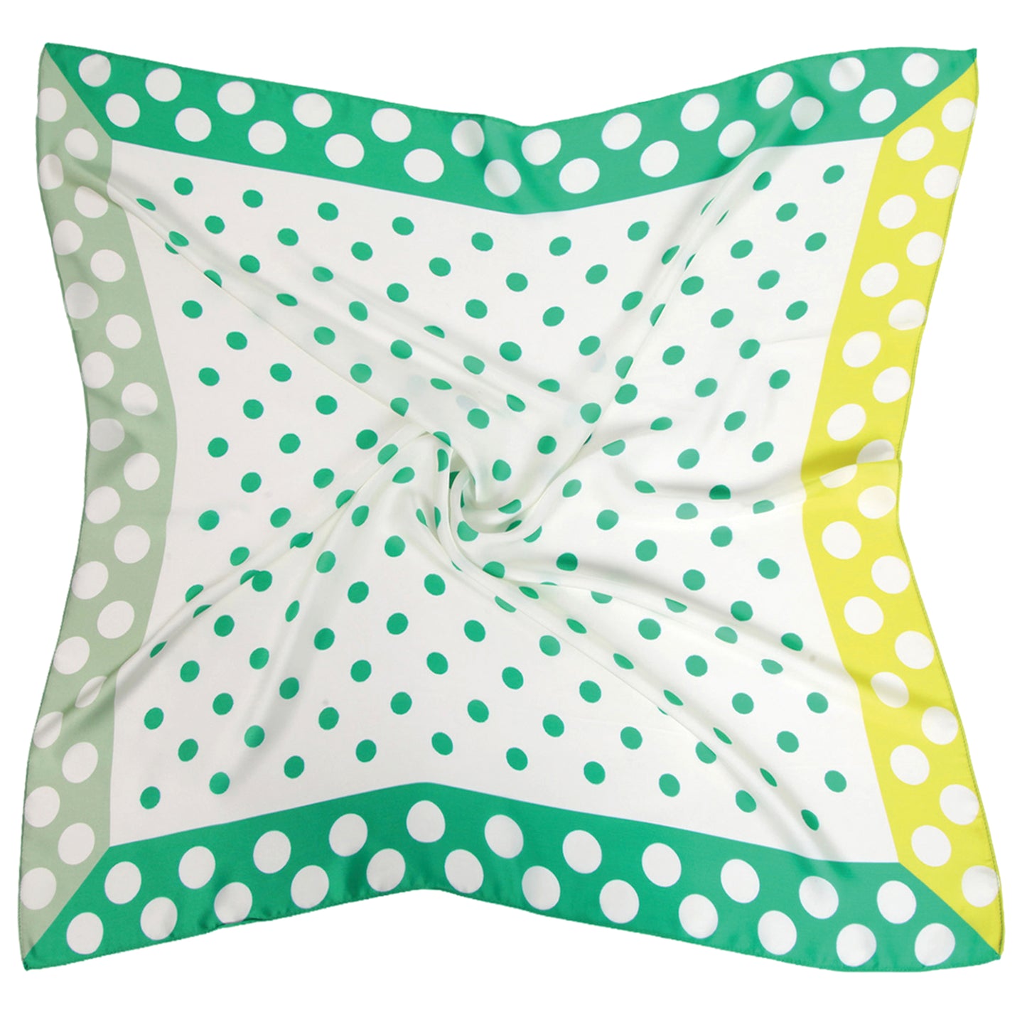 Polka Dot Border Print Square Scarf