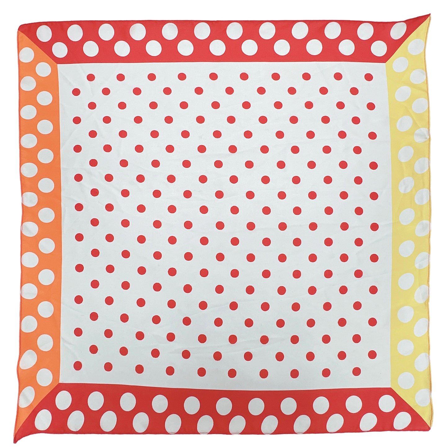 Polka Dot Border Print Square Scarf