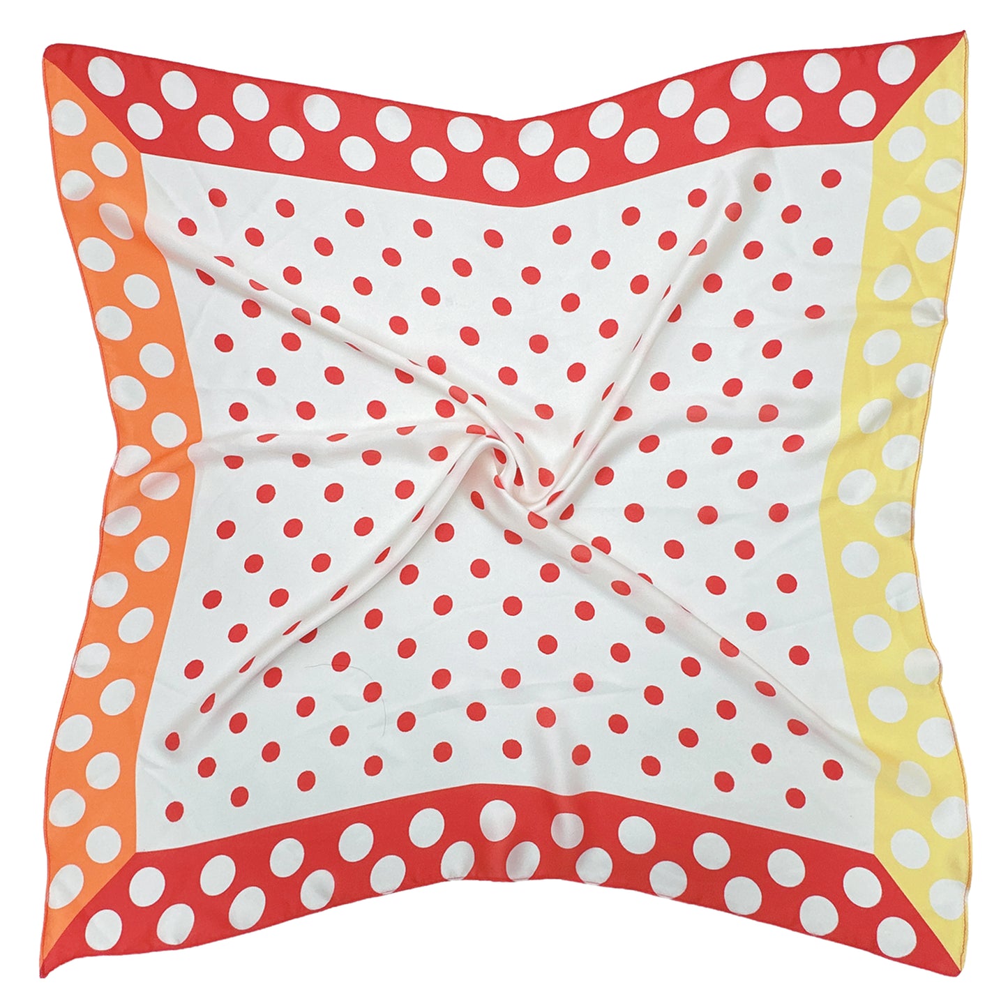 Polka Dot Border Print Square Scarf