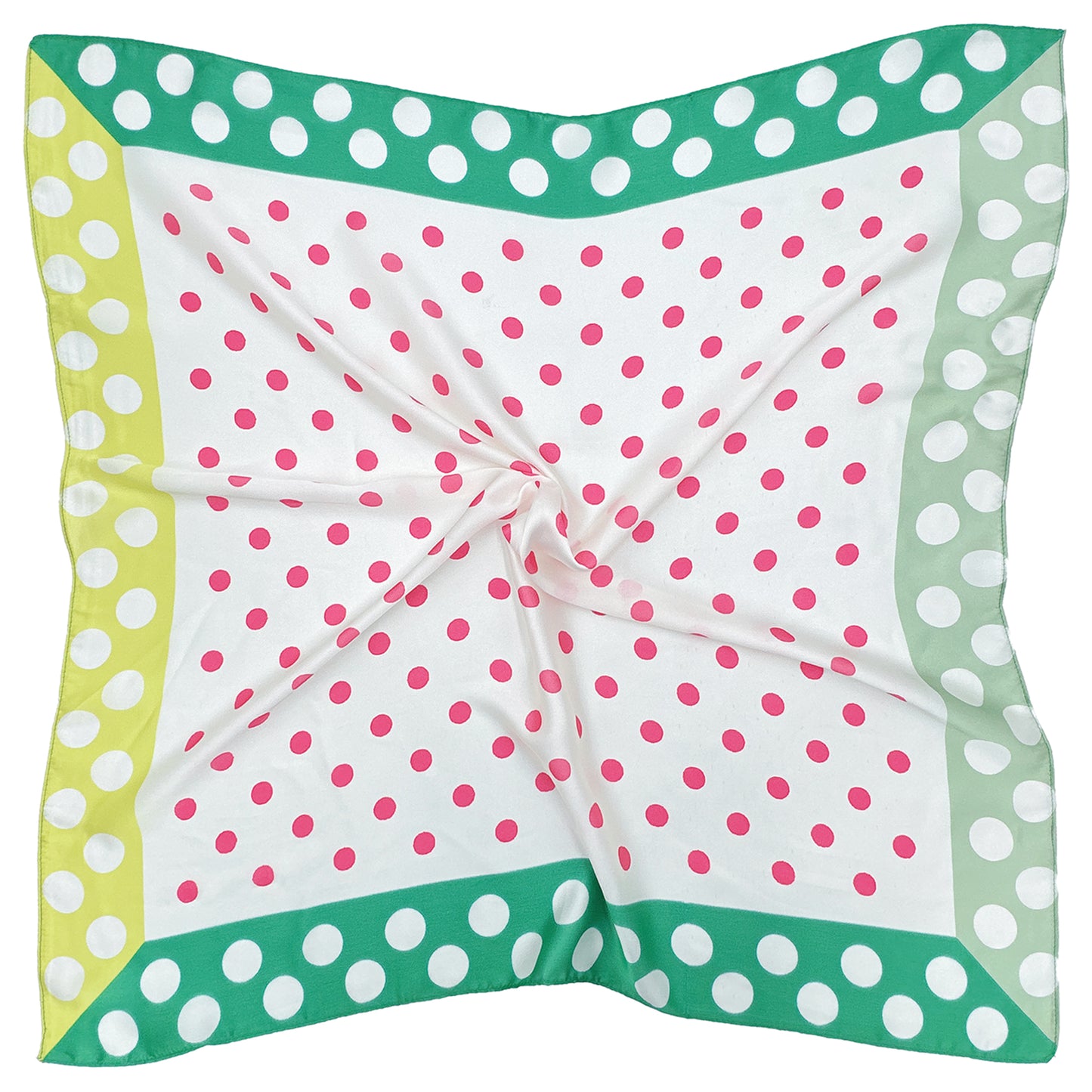 Polka Dot Border Print Square Scarf