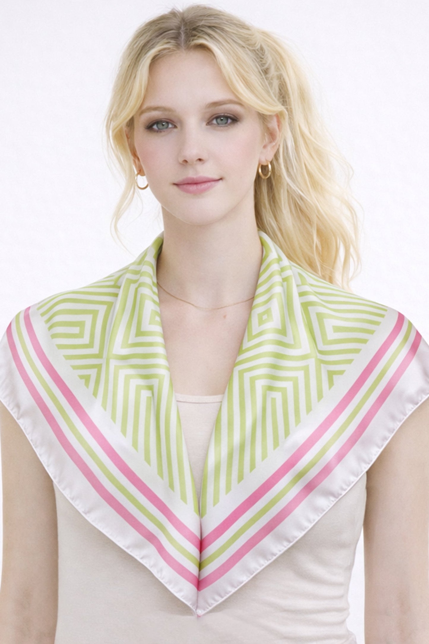 Stripe Print Square Scarf