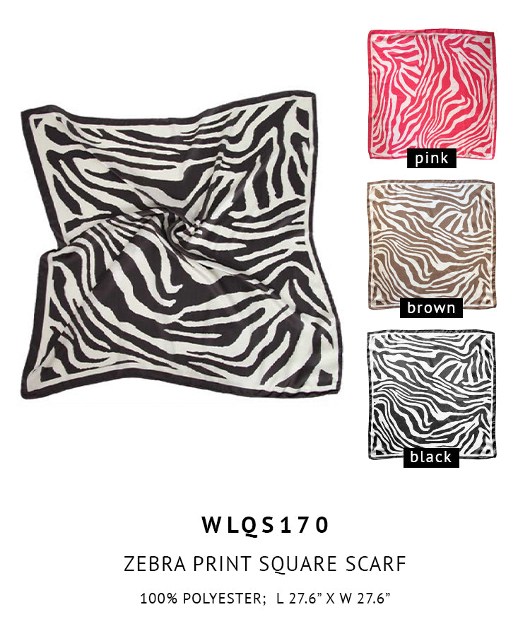 Zebra Print Square Scarf