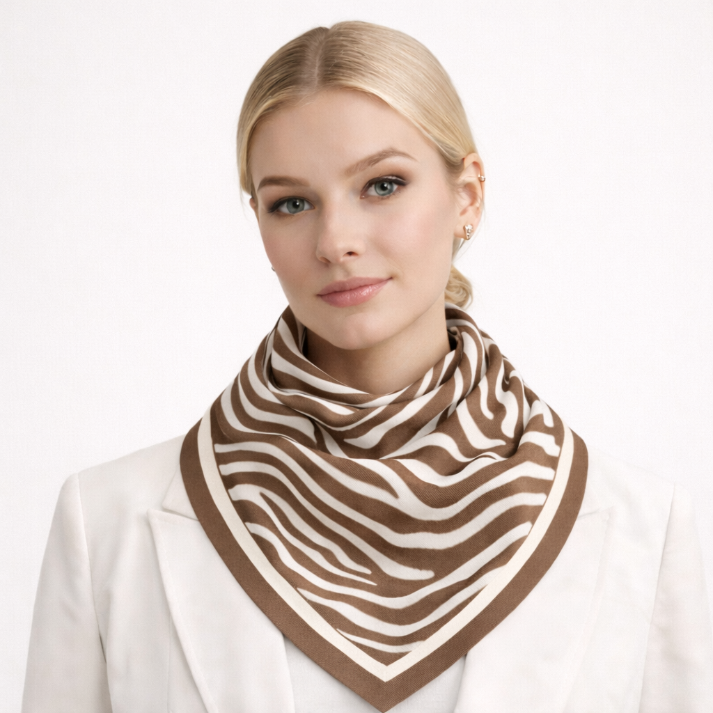 Zebra Print Square Scarf