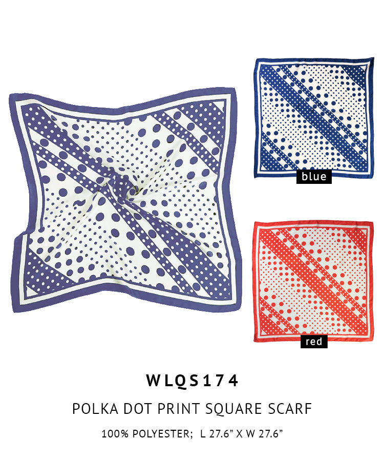 Polka Dot Print Square Scarf