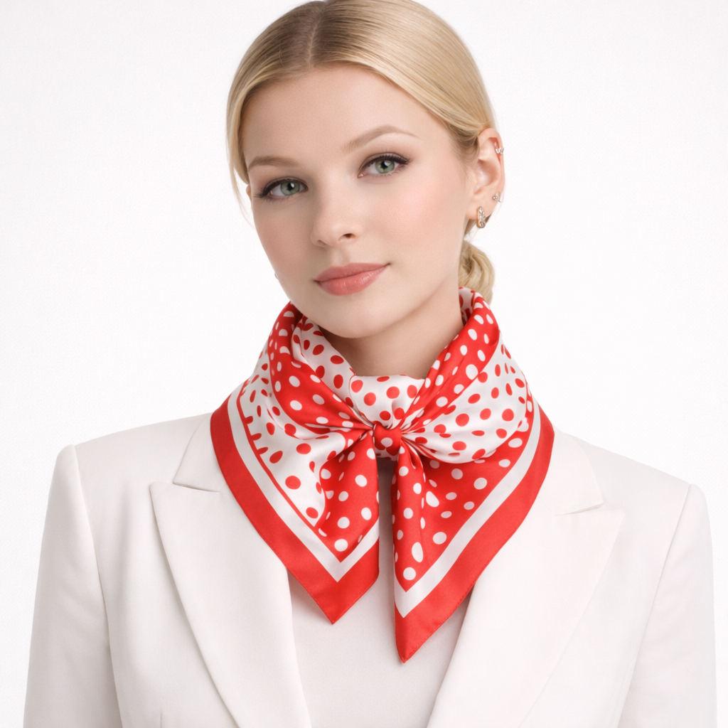 Polka Dot Print Square Scarf