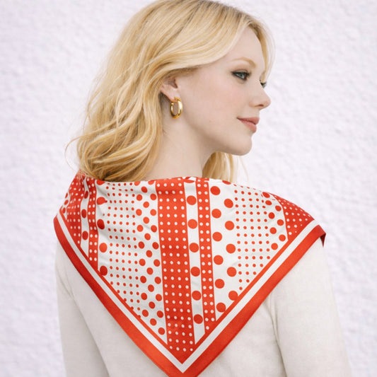 Polka Dot Print Square Scarf