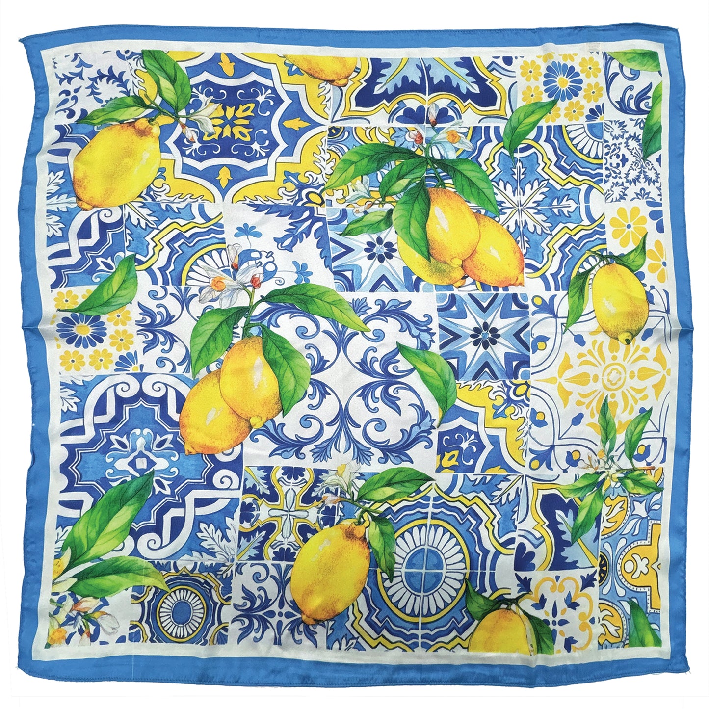 Lemon Print Square Scarf