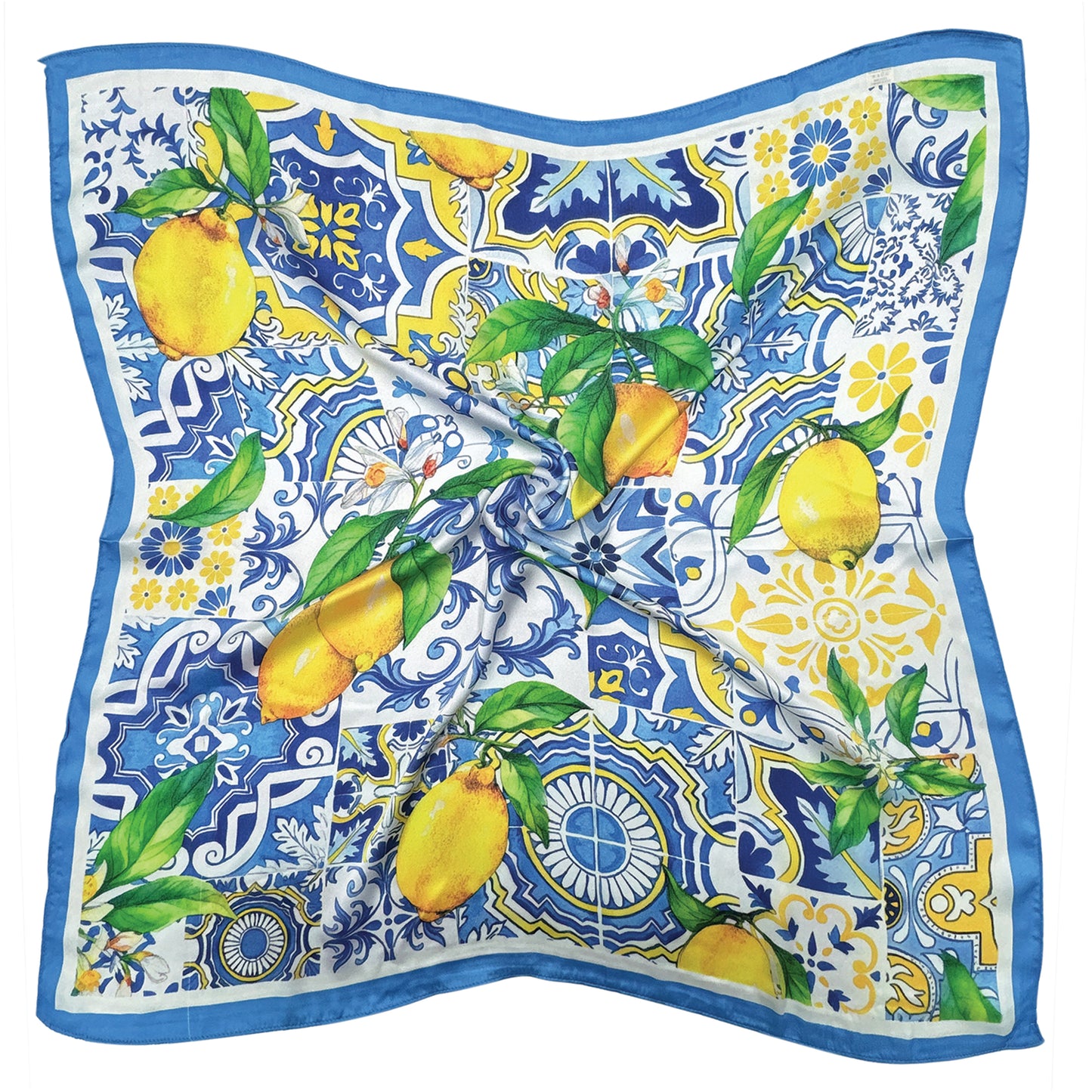 Lemon Print Square Scarf