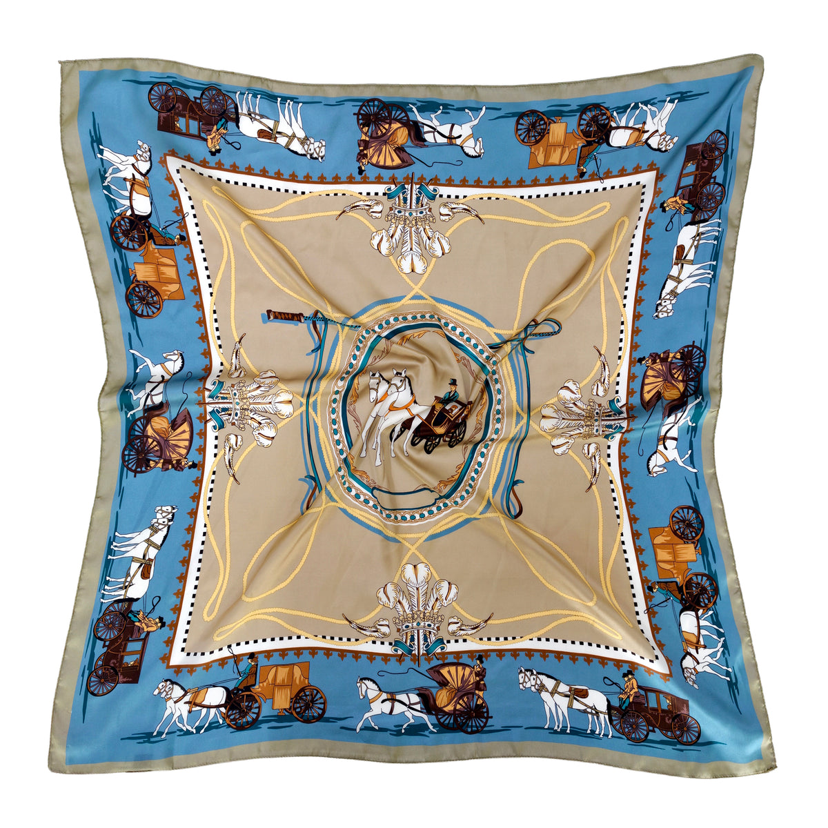Wagon Print Square Scarf