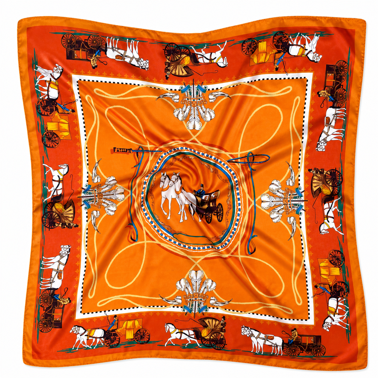 Wagon Print Square Scarf