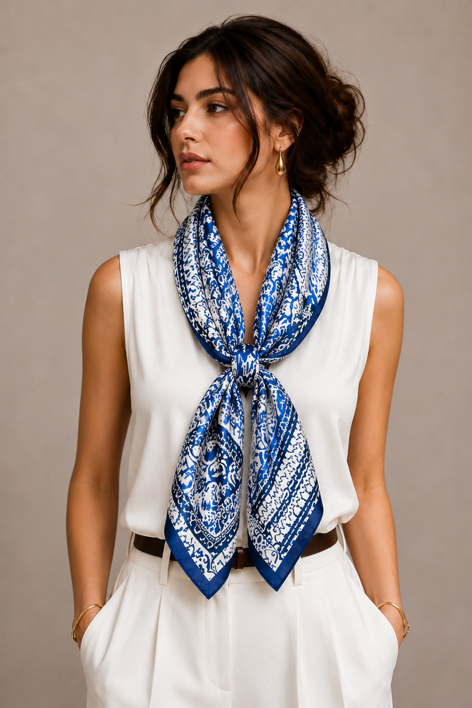 Patch Print Square Scarf